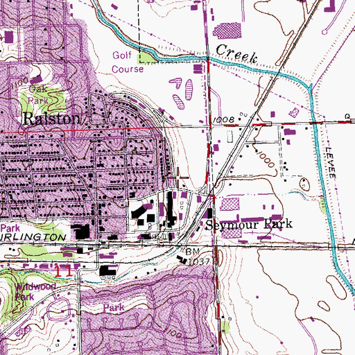 Topographic Map of Ralston Post Office, NE