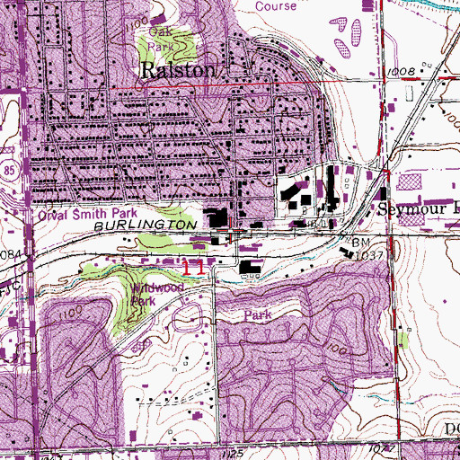 Topographic Map of Ralston, NE