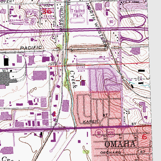 Topographic Map of Karen Western Elementary School, NE