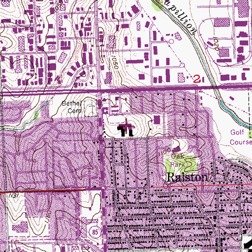 Topographic Map of Ralston Middle School, NE