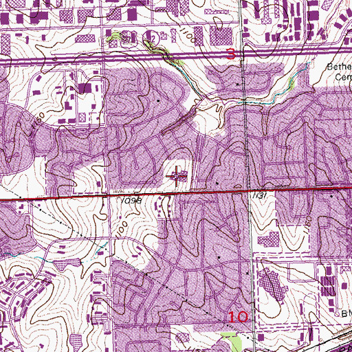 Topographic Map of Mockingbird Elementary School, NE