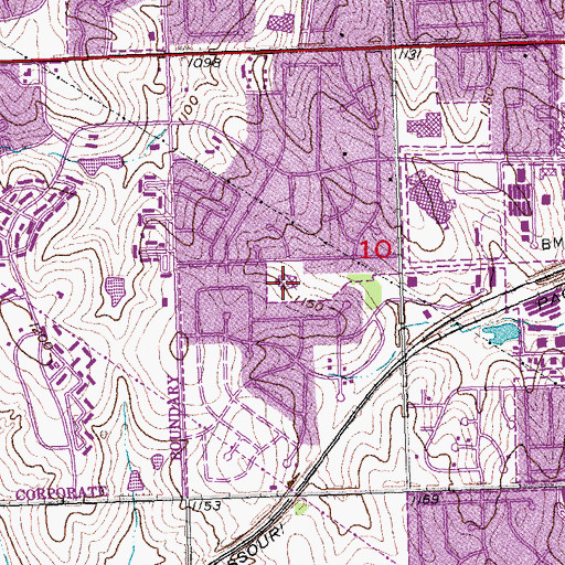 Topographic Map of Meadows Elementary School, NE