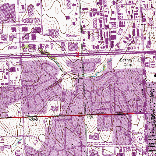 Topographic Map of Mockingbird Hill Park, NE