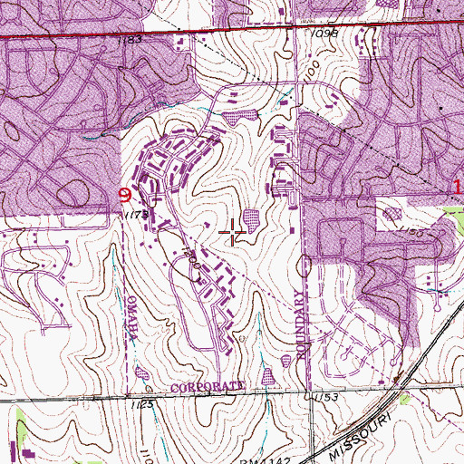 Topographic Map of Applewood Golf Course, NE