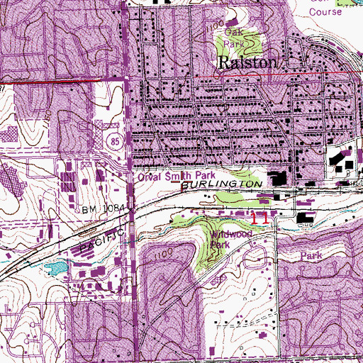 Topographic Map of Orval Smith Park, NE
