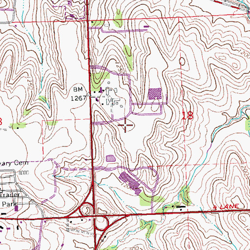 Topographic Map of Elkhorn Hills Methodist Church, NE