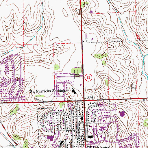 Topographic Map of Elkhorn Fire Department, NE