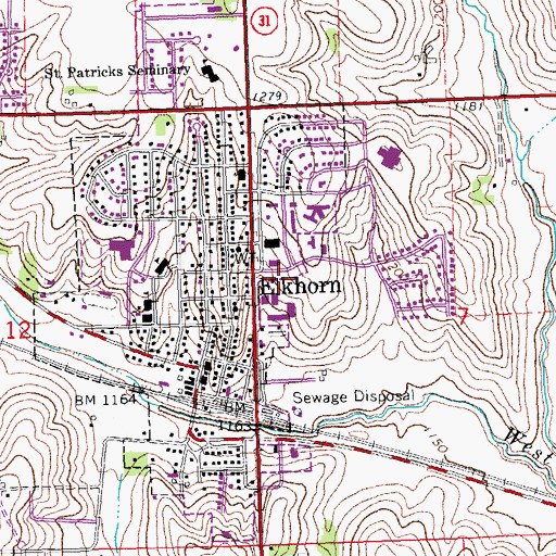 Topographic Map of Elkhorn Eye Clinic, NE