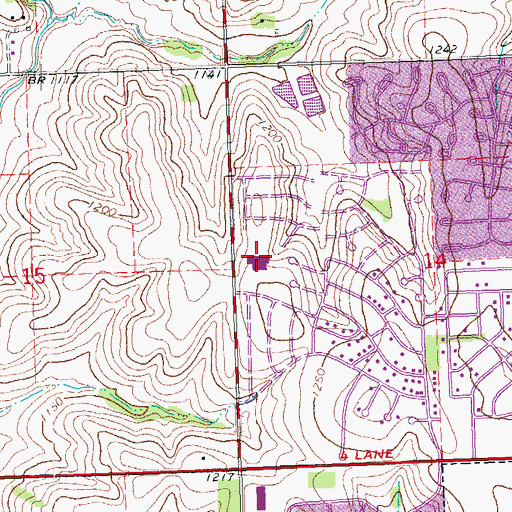 Topographic Map of Grace Abbott Elementary School, NE