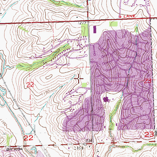 Topographic Map of Peter Kiewit Middle School, NE