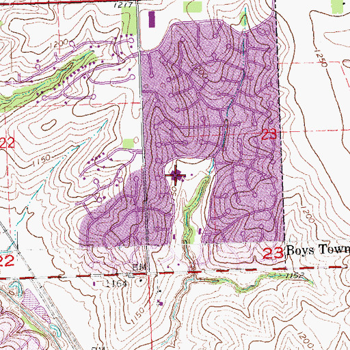 Topographic Map of Cottonwood Elementary School, NE