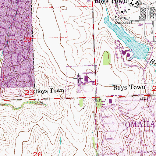 Topographic Map of Millard North High School, NE