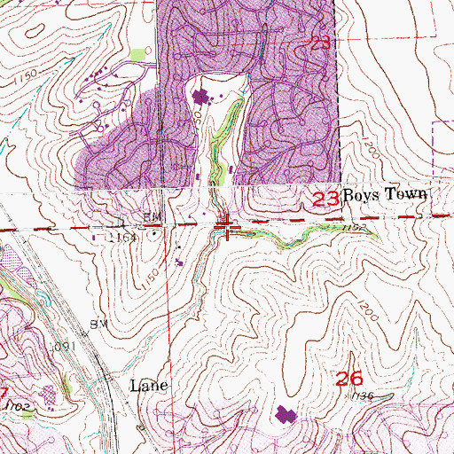 Topographic Map of Saint Wenceslaus School, NE