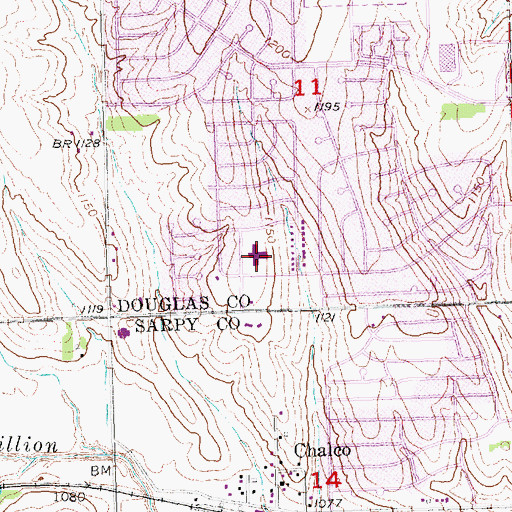 Topographic Map of John G Neihardt Elementary School, NE