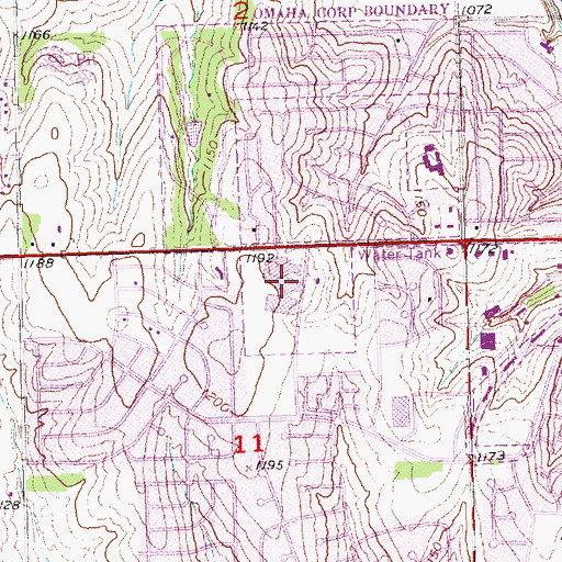 Topographic Map of Millard South High School, NE