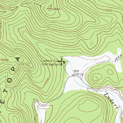 Topographic Map of Luders Creek Campground, CO
