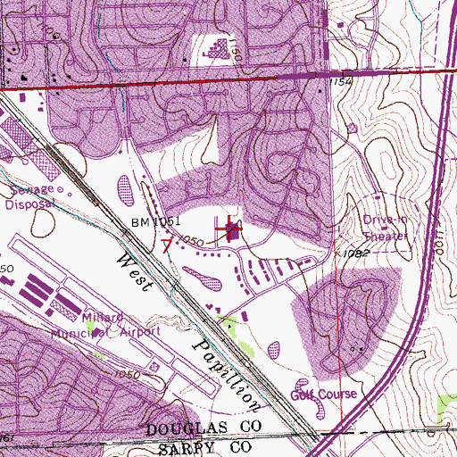 Topographic Map of Sandoz Elementary School, NE