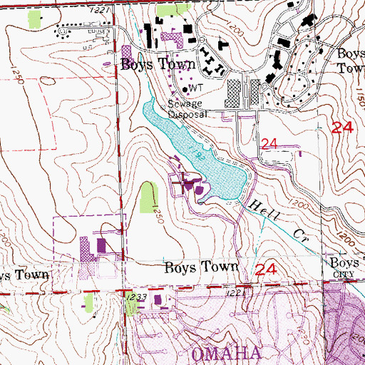 Topographic Map of Boys Town Center Clinic, NE