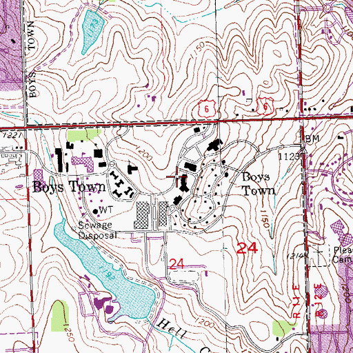 Topographic Map of Father Flanagans Boys Home Library, NE