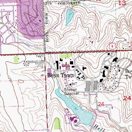 Topographic Map of Wegner Middle School, NE