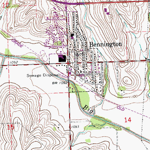 Topographic Map of Bennington Police Department, NE