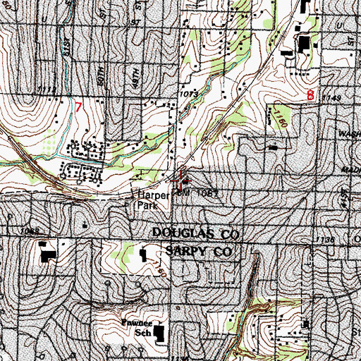 Topographic Map of Presbyterian Mosher Pilgrim Church, NE