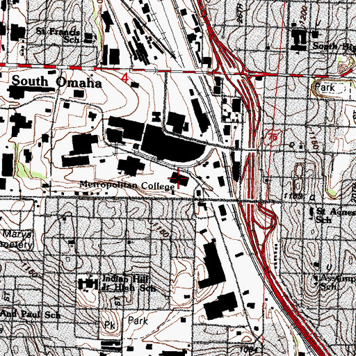 Topographic Map of Industrial Training Center, NE