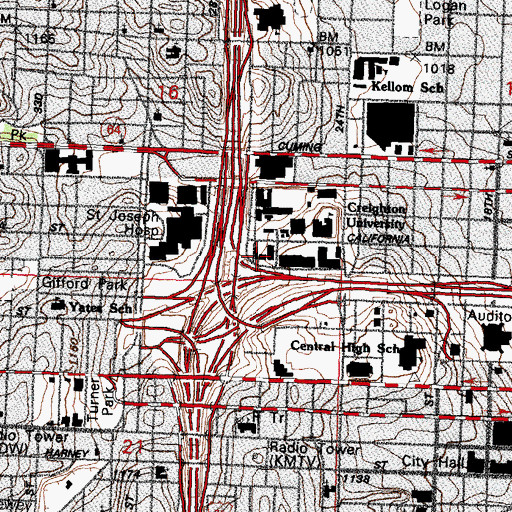 Topographic Map of Becker Hall, NE