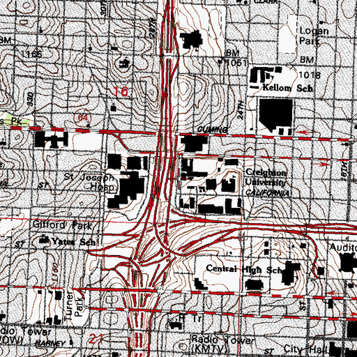Topographic Map of Criss One Building, NE
