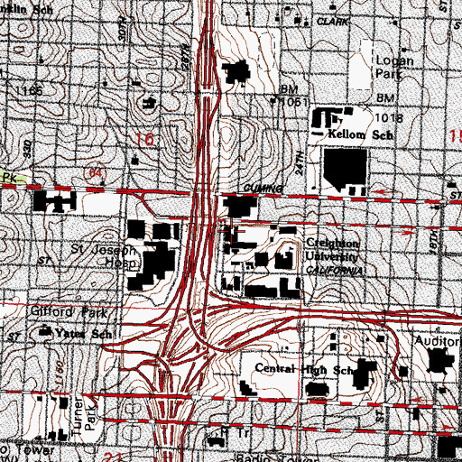 Topographic Map of Criss Three Building, NE