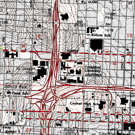 Topographic Map of Epply Business Administration Building, NE