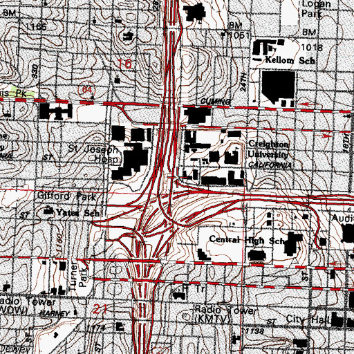 Topographic Map of Gallagher Hall, NE