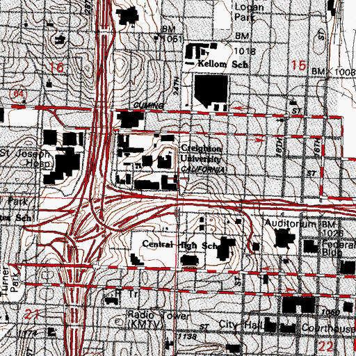 Topographic Map of McGloin Hall, NE