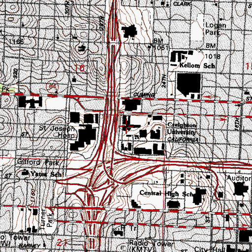 Topographic Map of Rigge Science Building, NE