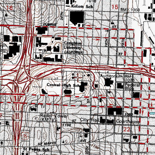Topographic Map of Creighton House, NE