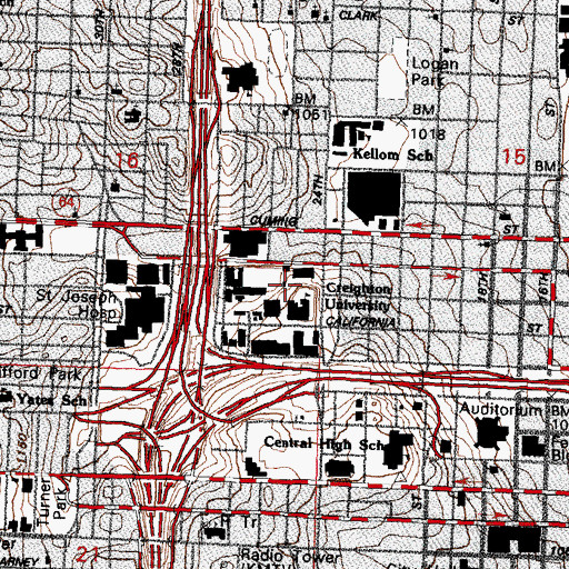 Topographic Map of Jesuit Residence, NE