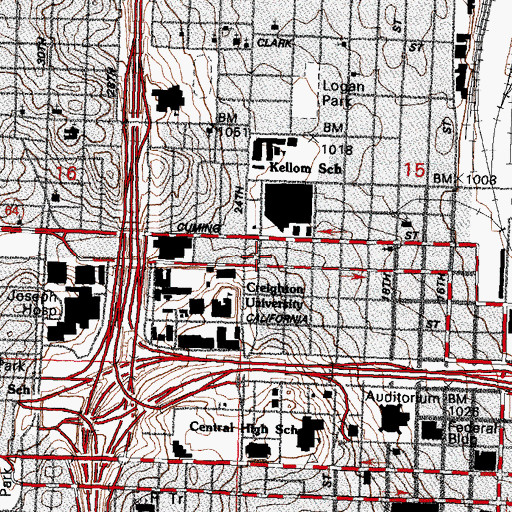 Topographic Map of Wareham Building, NE