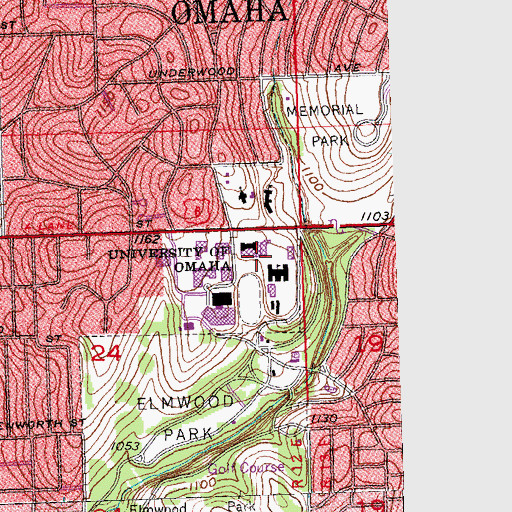 Topographic Map of College of Business Administration, NE