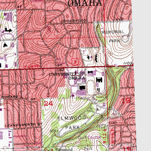 Topographic Map of Willis A and Janet S Strauss Performing Arts Center, NE