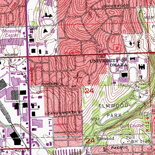 Topographic Map of Custodial Services Building, NE
