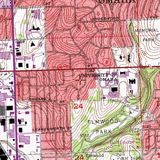 Topographic Map of Public Affairs and Community Service Building, NE