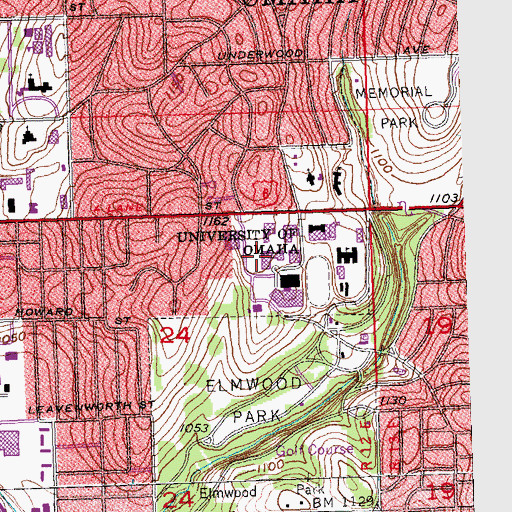 Topographic Map of Engineering Building, NE