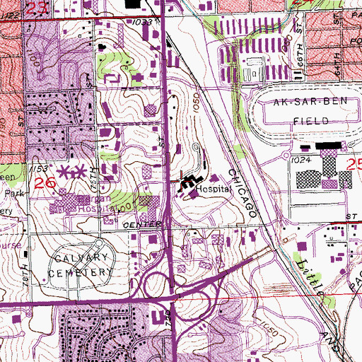 Topographic Map of Walsh Hall, NE
