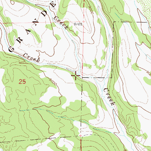 Topographic Map of Spanish Creek, CO