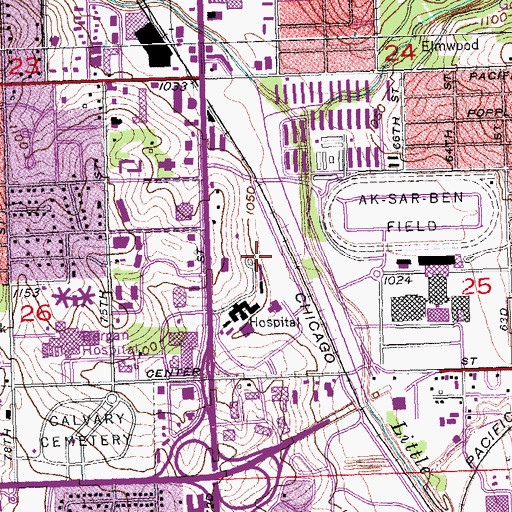 Topographic Map of Lied Fitness Center, NE