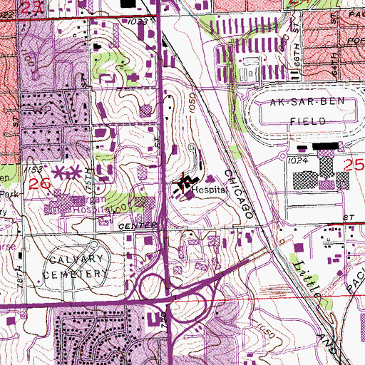 Topographic Map of College of Saint Mary, NE