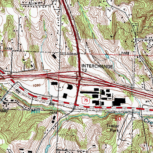 Topographic Map of Interchange 12, NE
