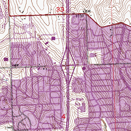 Topographic Map of Interchange 5, NE