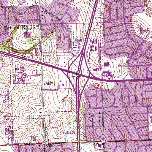 Topographic Map of Interchange 4, NE