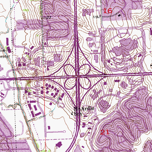 Topographic Map of Interchange 3, NE